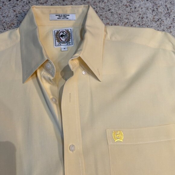 Cinch Mens Yellow Long Sleeve Cotton Shirt Size Small - Picture 3 of 10